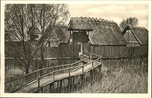 Unteruhldingen Landtor Wehrturm Palisade Pfahldorf / Uhldingen-Muehlhofen /Bodenseekreis LKR