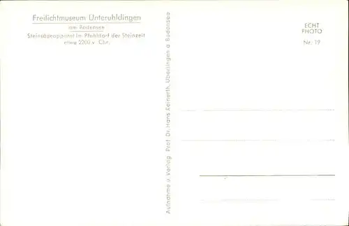 Unteruhldingen Steinsaegeapparat Pfahldorf / Uhldingen-Muehlhofen /Bodenseekreis LKR