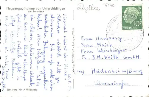 Unteruhldingen Luftbild / Uhldingen-Muehlhofen /Bodenseekreis LKR