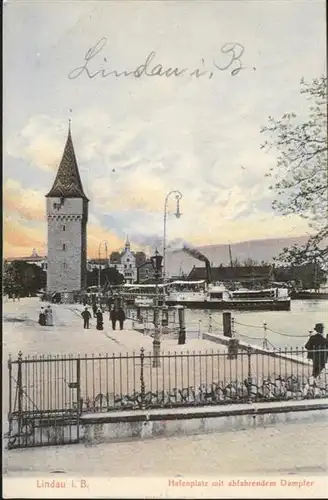 Lindau Bodensee Hafenplatz Dampfer / Lindau (Bodensee) /Lindau LKR