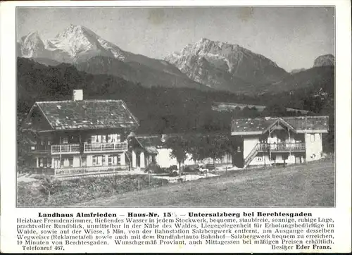 Berchtesgaden Untersalzberg Landhaus Almfrieden / Berchtesgaden /Berchtesgadener Land LKR