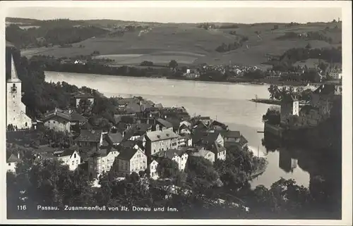 Passau Zusammenfluss Ilz Donau Inn / Passau /Passau LKR