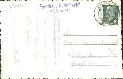 Oberhof Thueringen Forsthaus '"Sattelbach" / Oberhof Thueringen /Schmalkalden-Meiningen LKR