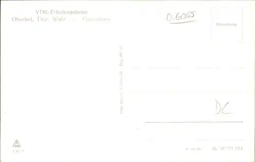 Oberhof Thueringen VDK-Erholungsheim / Oberhof Thueringen /Schmalkalden-Meiningen LKR