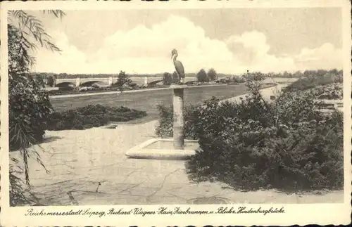 Leipzig Richard Wagner Hain Zierbrunnen Hindenburgbruecke / Leipzig /Leipzig Stadtkreis