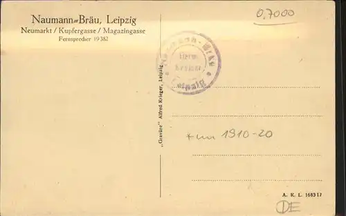 Leipzig Naumann Braeu Kellner / Leipzig /Leipzig Stadtkreis