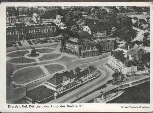 Dresden Haus der Hochzeiten Fliegeraufnahme  / Dresden Elbe /Dresden Stadtkreis