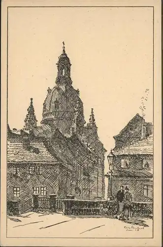 Dresden Frauenkirche Kuenstler Fritz B. / Dresden Elbe /Dresden Stadtkreis