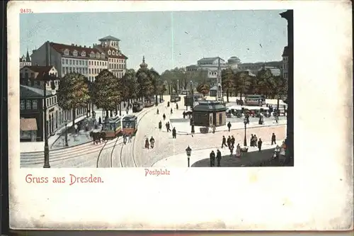 Dresden Postplatz Strassenbahn / Dresden Elbe /Dresden Stadtkreis