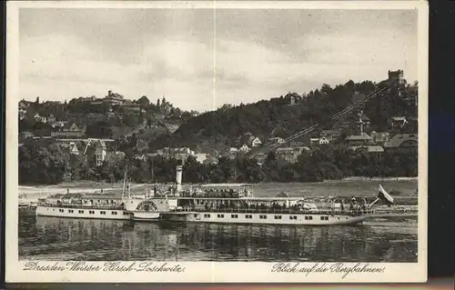 Dresden Weisser Hirsch Loschwitz Seitenraddampfer Koenigstein Bergbahn / Dresden /Dresden Stadtkreis