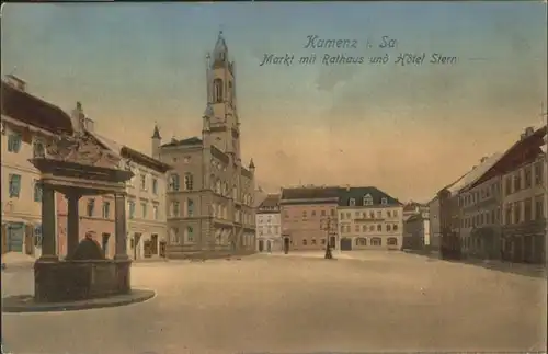 Kamenz Sachsen Markt Rathaus Hotel Stern / Kamenz /Bautzen LKR