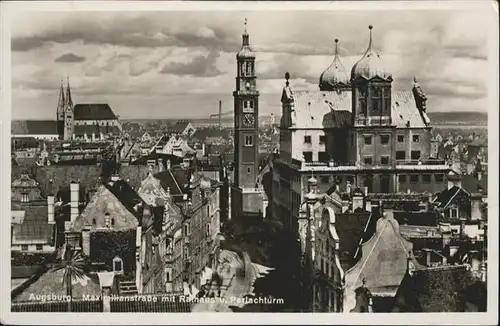 Augsburg Maximilianstrasse Rathaus Perlachturm / Augsburg /Augsburg LKR