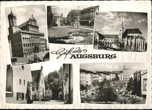 Augsburg Rathaus Dom Koenigsplatz Fuggerstrasse Theater / Augsburg /Augsburg LKR