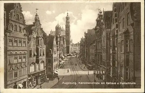 Augsburg Karolinenstrasse Rathaus Perlachturm / Augsburg /Augsburg LKR