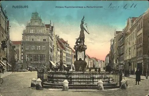 Augsburg Maximilianstrasse Merkurbrunnen / Augsburg /Augsburg LKR