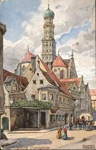 Augsburg St Ulrichs Kirche  Kuenstler Richard Wagner Kutsche / Augsburg /Augsburg LKR