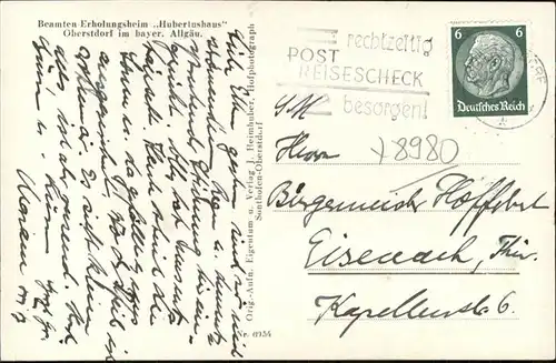 Oberstdorf Beamtenerholungsheim "Hubertushuette" / Oberstdorf /Oberallgaeu LKR