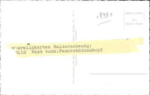 Oberstdorf Feuerstaettenkopf / Oberstdorf /Oberallgaeu LKR