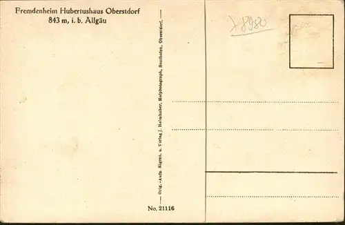 Oberstdorf Fremdenheim Hubertushaus Oberstdorf / Oberstdorf /Oberallgaeu LKR