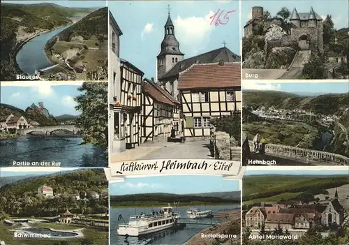 Heimbach Eifel Burg Stausee Schwimmbad Schiff Abtei Mariawald / Heimbach /Dueren LKR
