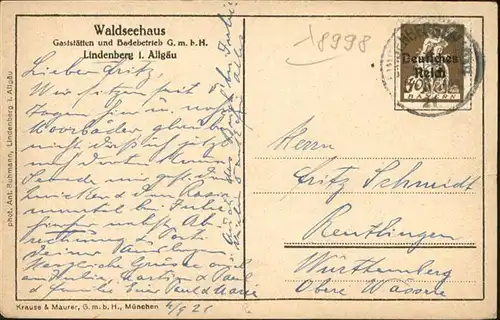 Lindenberg Allgaeu Waldseehaus / Lindenberg i.Allgaeu /Lindau LKR