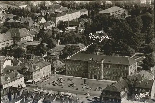 Erlangen [Handschriftlich] Cafe Mengin Fliegeraufnahme  / Erlangen /Erlangen Stadtkreis