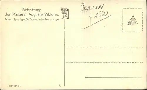 Berlin Beisetzung der Kaiserin Auguste Viktoria / Berlin /Berlin Stadtkreis