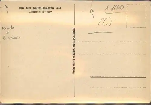 Berlin Garten-Kalender 1933 / Berlin /Berlin Stadtkreis