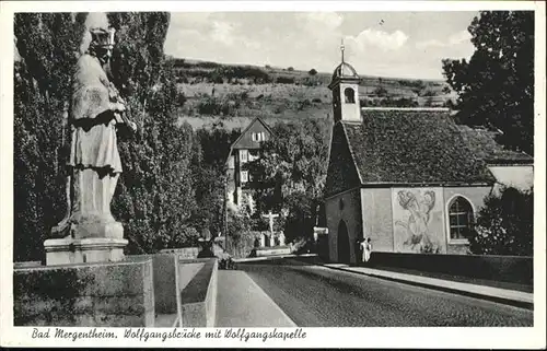 Bad Mergentheim Wolfgangsbruecke mit Wolfgangskapelle / Bad Mergentheim /Main-Tauber-Kreis LKR