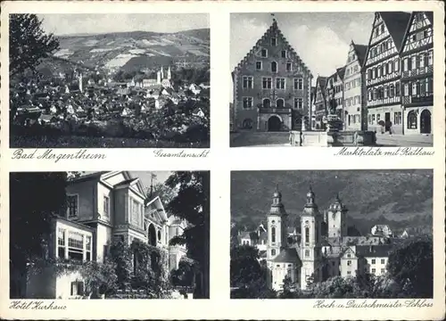Bad Mergentheim Marktplatz, Rathaus, Hotel Kurhaus, Schloss Hoch-und Deutschmeister / Bad Mergentheim /Main-Tauber-Kreis LKR