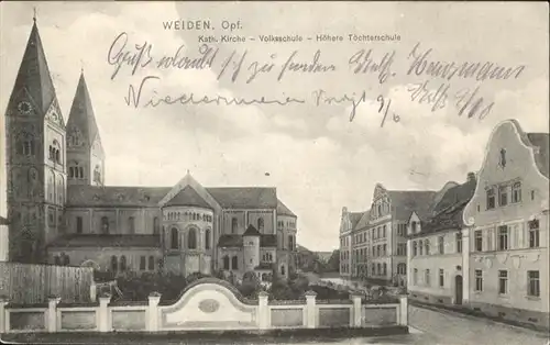 Weiden Oberpfalz Kirche Volksschule Toechterschule / Weiden i.d.OPf. /Weiden Stadtkreis