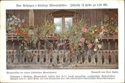 Schliersee Kuenstler Kurt Agthe Bauernhaus Blumen / Schliersee /Miesbach LKR