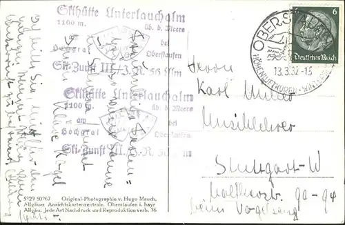 Oberstaufen Skihuette Unterlauchalm Hochgrat / Oberstaufen /Oberallgaeu LKR