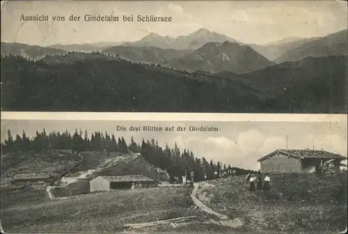 Schliersee drei Huetten Gindelalm / Schliersee /Miesbach LKR