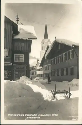 Oberstaufen Lindauerstrasse Schlitten Winter / Oberstaufen /Oberallgaeu LKR