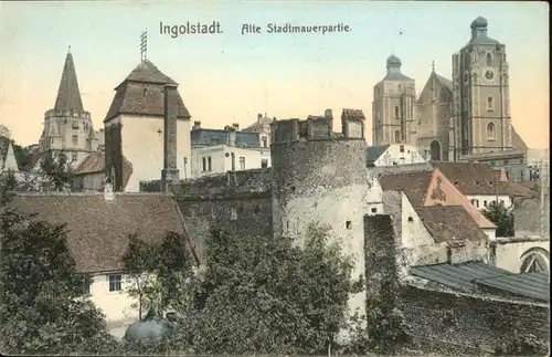 Ingolstadt Donau Alte Stadtmauer / Ingolstadt /Ingolstadt Stadtkreis