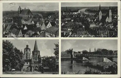 Ingolstadt Donau Donau, Untere Stadtpfarrkirche, Kreuztor, Donautor / Ingolstadt /Ingolstadt Stadtkreis