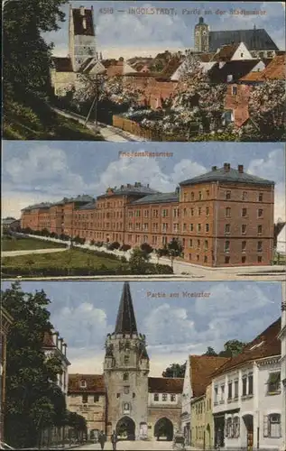 Ingolstadt Donau Stadtmauer, Friedenskasernen, Kreuztor / Ingolstadt /Ingolstadt Stadtkreis