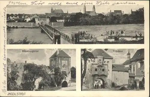 Ingolstadt Donau Muenzburgertor, Traenktor, Donaubruecke / Ingolstadt /Ingolstadt Stadtkreis
