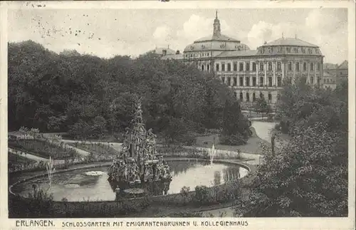 Erlangen Schlossgarten Emigrantenbrunnen Kollegienhaus / Erlangen /Erlangen Stadtkreis