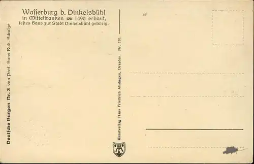 Dinkelsbuehl Wasserburg Kuenstler Hans Schulze / Dinkelsbuehl /Ansbach LKR