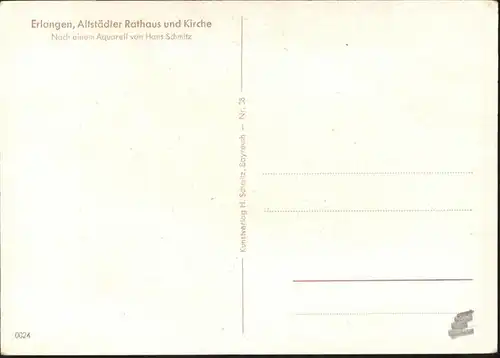 Erlangen Rathaus Kirche Kuenstler Hans Schmitz / Erlangen /Erlangen Stadtkreis