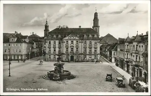 Erlangen Marktplatz Rathaus Brunnen / Erlangen /Erlangen Stadtkreis