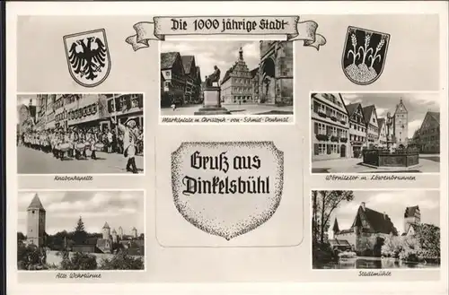 Dinkelsbuehl Knabenkapelle, Stadtmuehle, Woernitztor, Alte Wehrtuerme, Marktplatz / Dinkelsbuehl /Ansbach LKR