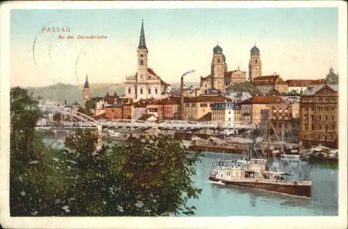 Passau Donaubruecke Dampfer / Passau /Passau LKR