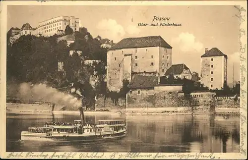 Passau Oberhaus Niederhaus Seitenraddampfer  / Passau /Passau LKR