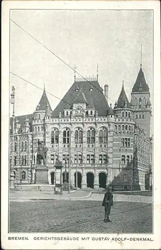 Bremen Gerichtsgebaeude Gustav Adolf Denkmal / Bremen /Bremen Stadtkreis