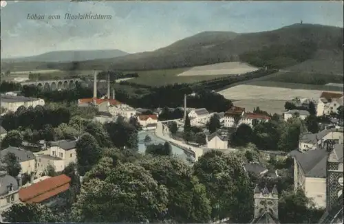 wq67366 Loebau Sachsen Loebau Nicolaikirchturm Bruecke x Kategorie. Loebau Alte Ansichtskarten