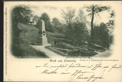 Chemnitz Stadtpark Claus-Denkmal x