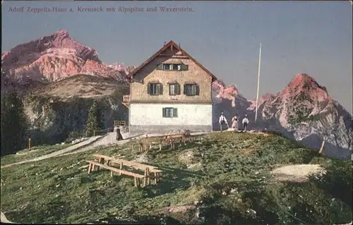 Garmisch-Partenkirchen [Handschriftlich] Adolf Zeppritz Haus Kreuzeck Alpspitze Waxenstein x